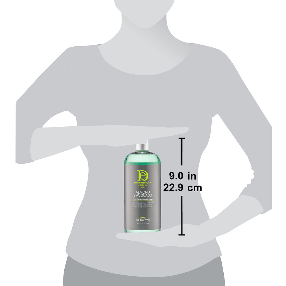Fórmula cruelty-free de Design Essentials Mousse Definidora sin alcohol