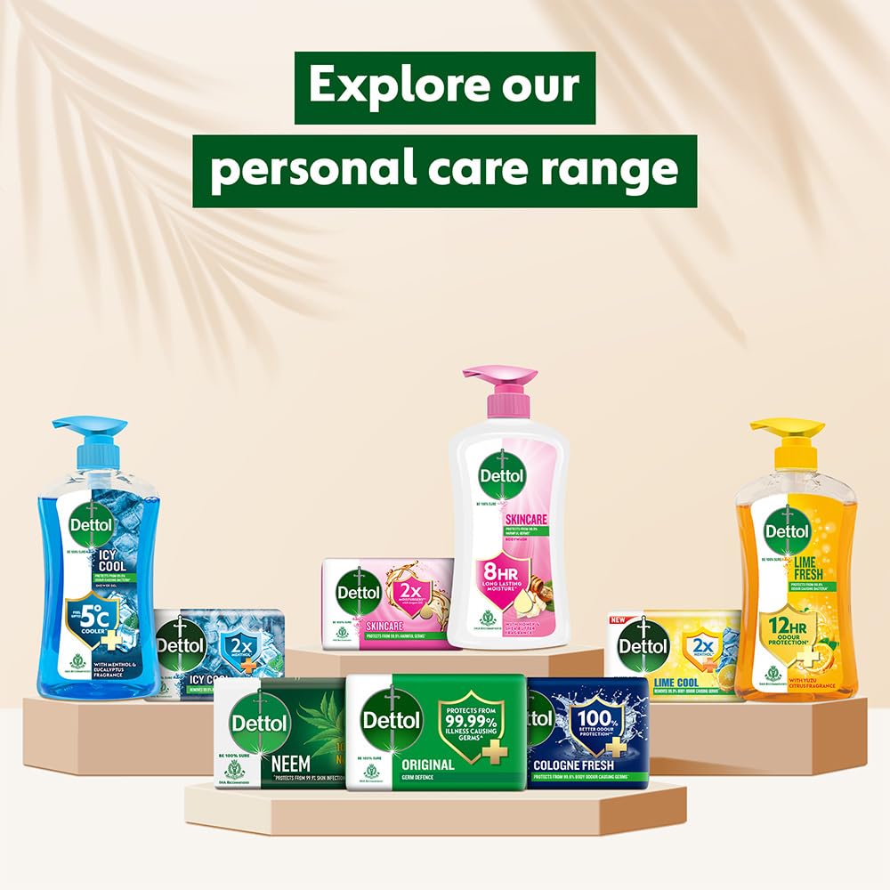 Jabón Dettol en barra para todo tipo de piel, experiencia suave.