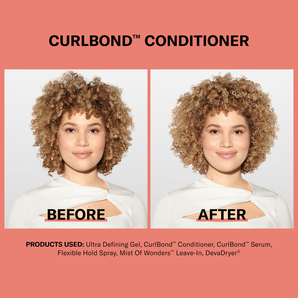 Acondicionador CurlBond Re-Enlazado de DevaCurl, aplicación suave en rizos para definición