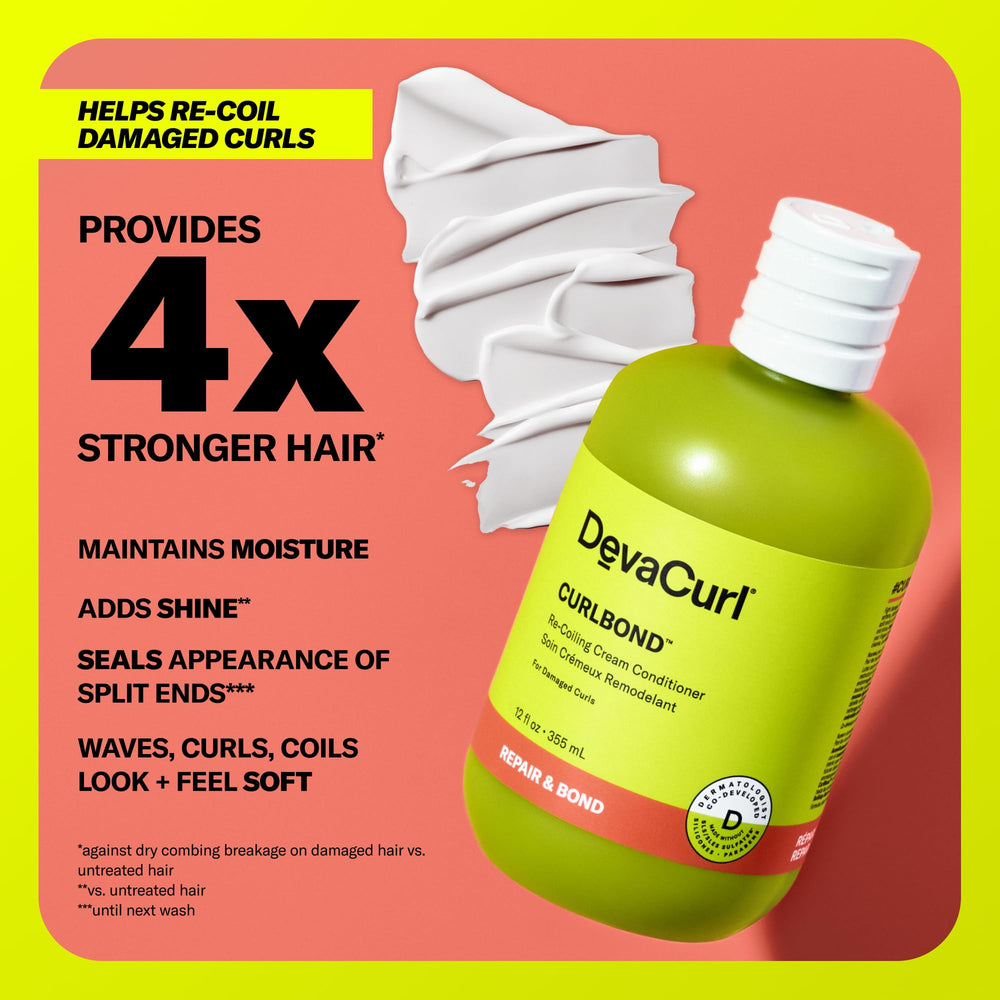 Acondicionador CurlBond Re-Enlazado de DevaCurl, textura cremosa para deslizamiento suave