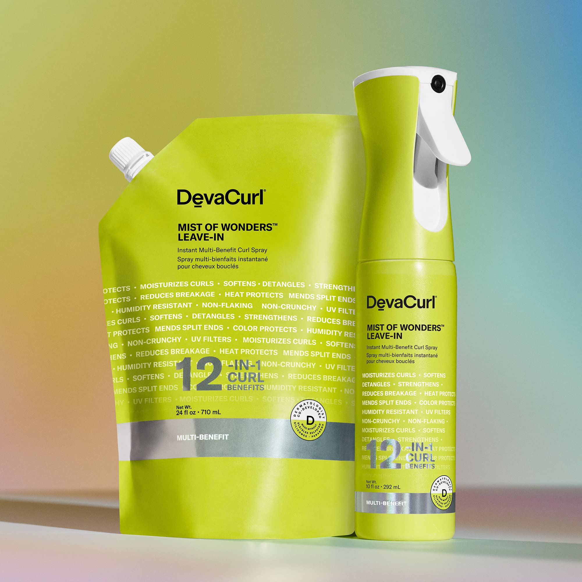 Devacurl Mist of Wonders: protege el cabello del calor de herramientas hasta 450 °F.