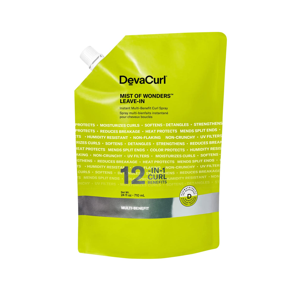 Devacurl Mist of Wonders: recambio de 24oz para rizos, ofrece hidratación y suavidad.