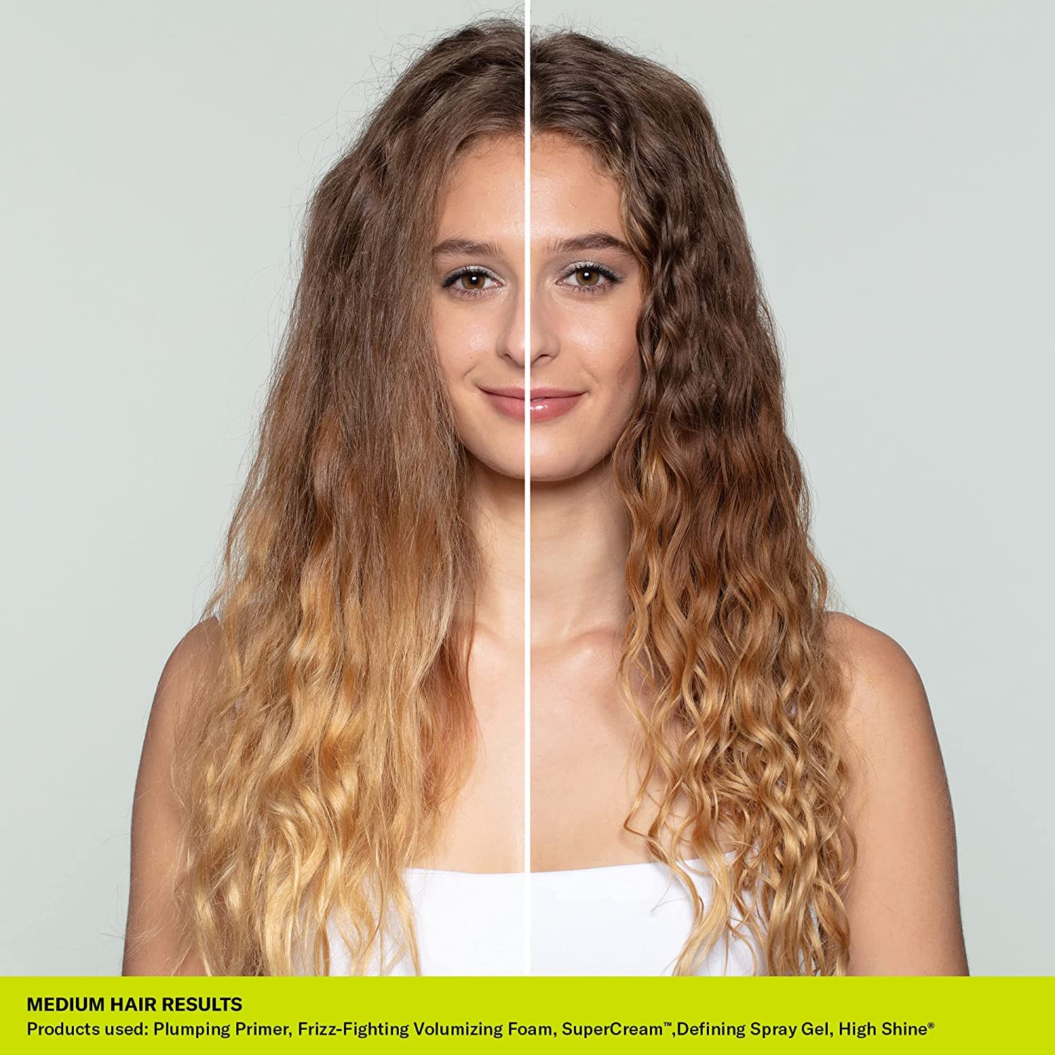 Control del frizz con DevaCurl Plumping Primer para rizos suaves.