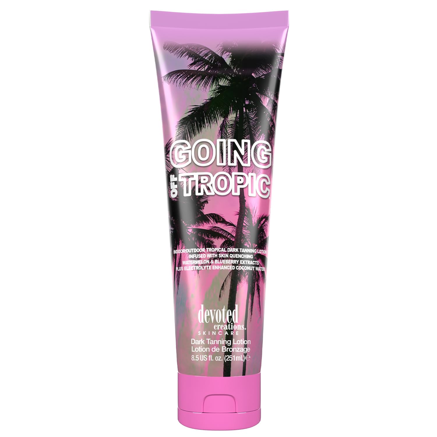 Going Off Tropic, botella bronceadora oscura para uso diario.