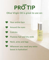 DHC Aceite Virgen de Oliva aplicado en rostro para brillo natural.