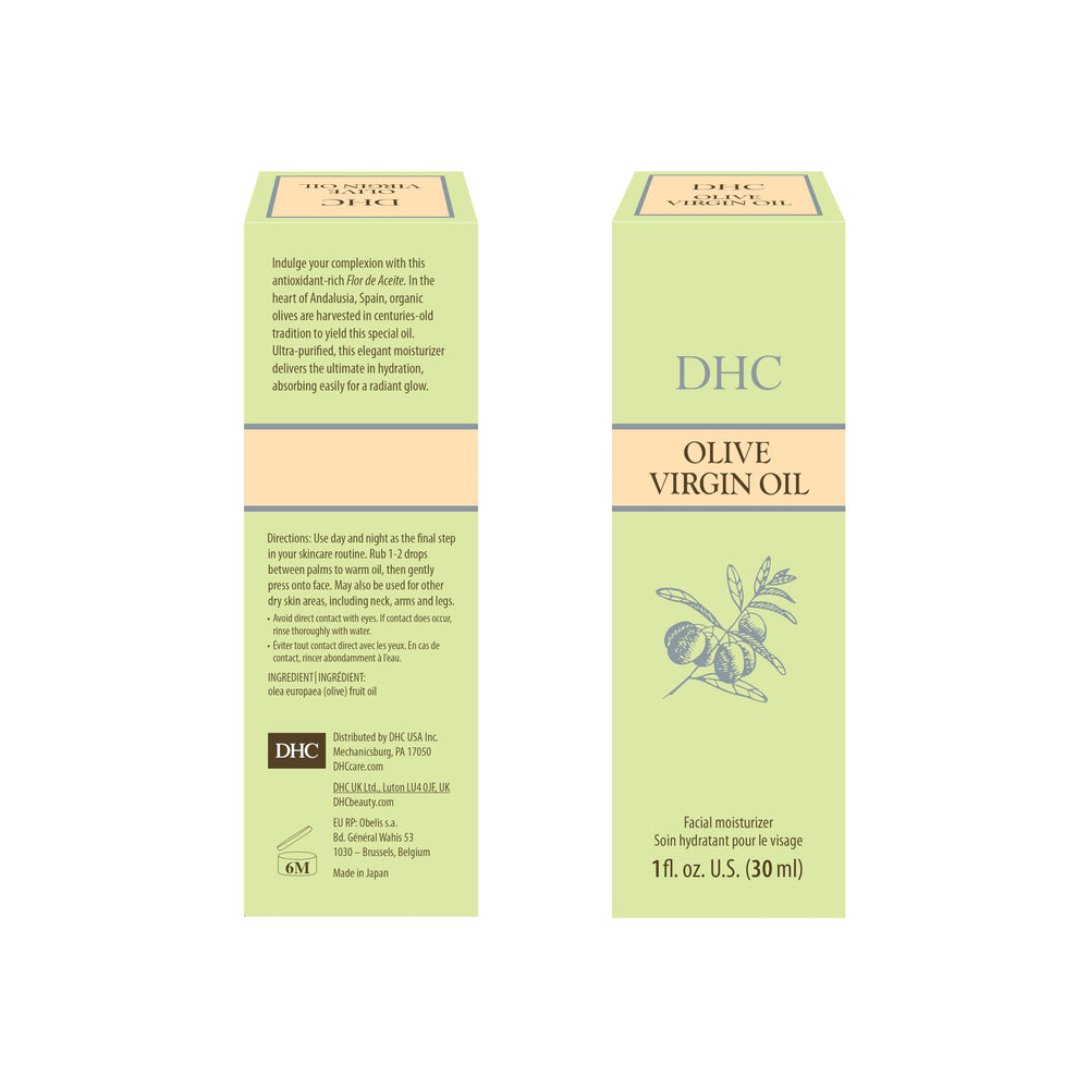 DHC Aceite Virgen de Oliva, origen Baena Espana para piel cuidada.