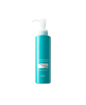 DHC gel exfoliante clarificante hidratante en botella para exfoliación suave.