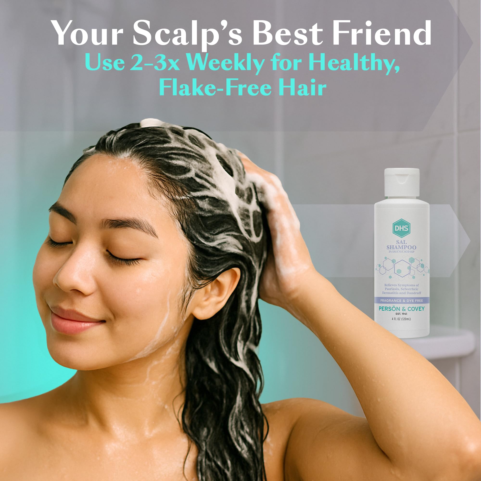 Champú DHS SAL cabello después del lavado luce suave y manejable.