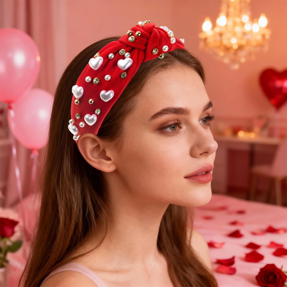 Diadema roja para fiestas y eventos, toque festivo.