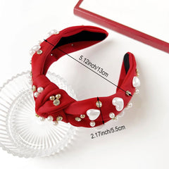 Diadema roja ancha no resbala, perfecta para uso diario.