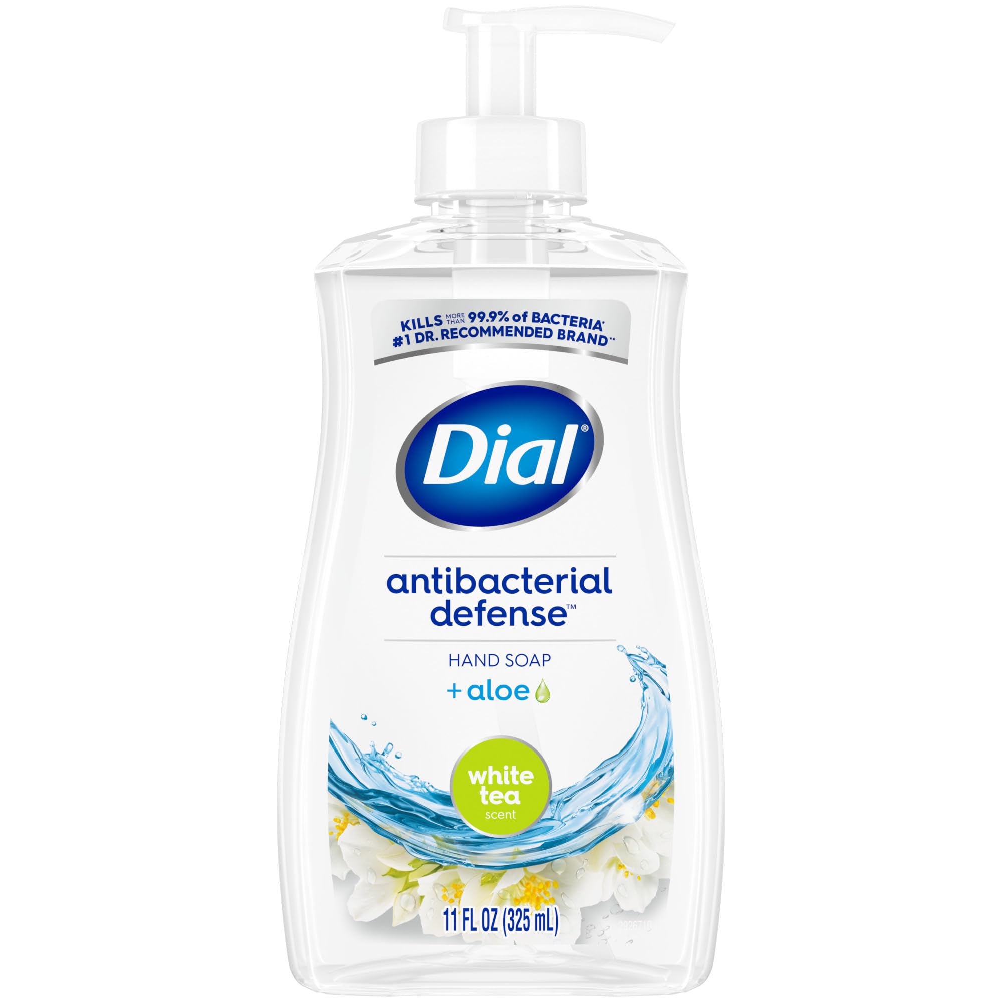 Dial Jabón de Manos Antibacteriano con bomba, uso diario seguro.