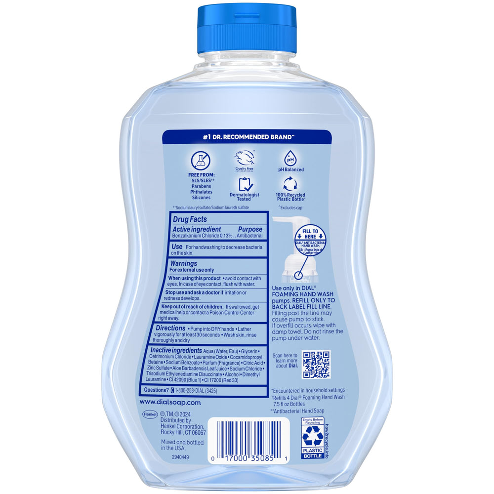 Envase reciclable de Dial Defensa antibacterial, opción sostenible.