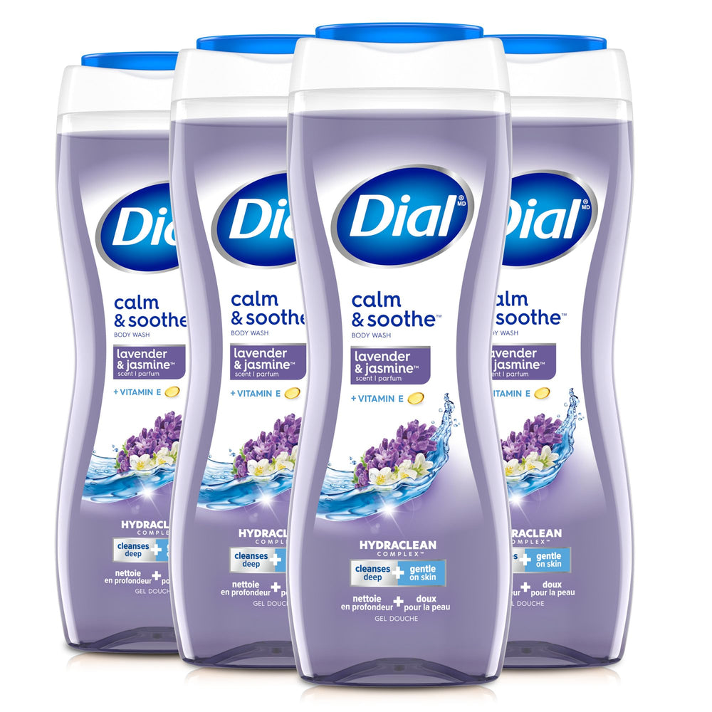 Dial gel de ducha Calmante Lavanda y Jazmín en botella para ducha relajante.