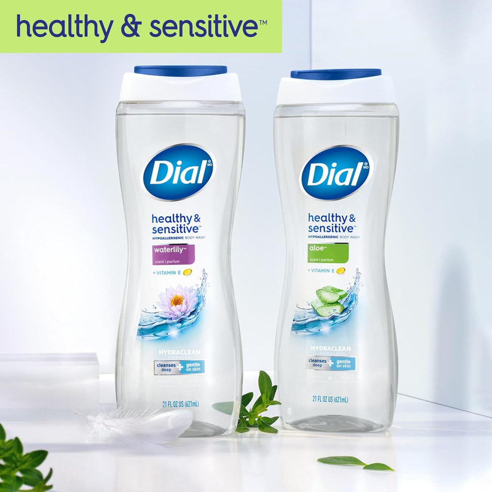 Dial Gel de Ducha, imagen que destaca limpieza suave para piel sensible.