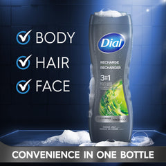 Dial 3-en-1 espuma cremosa que limpia profundamente sin resecar la piel.