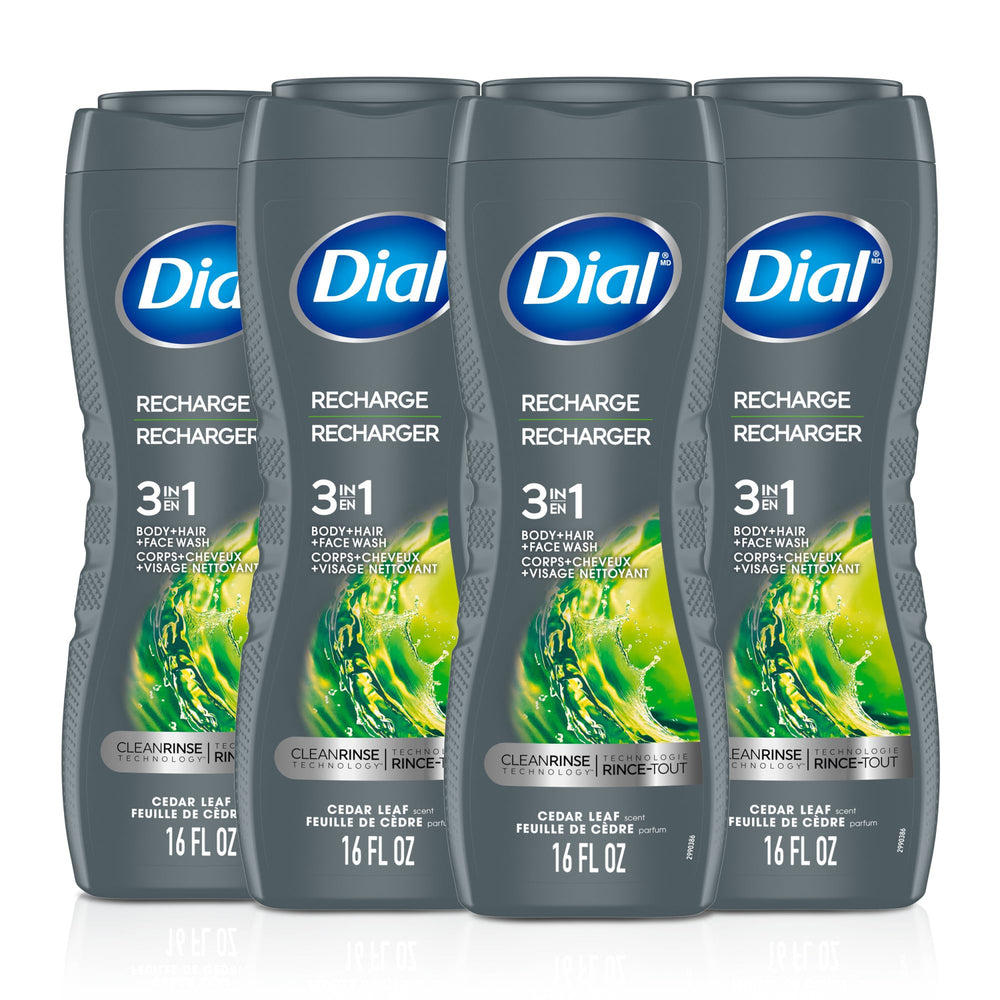 Dial 3-en-1 hombre: botella de recarga para uso diario y limpieza completa.