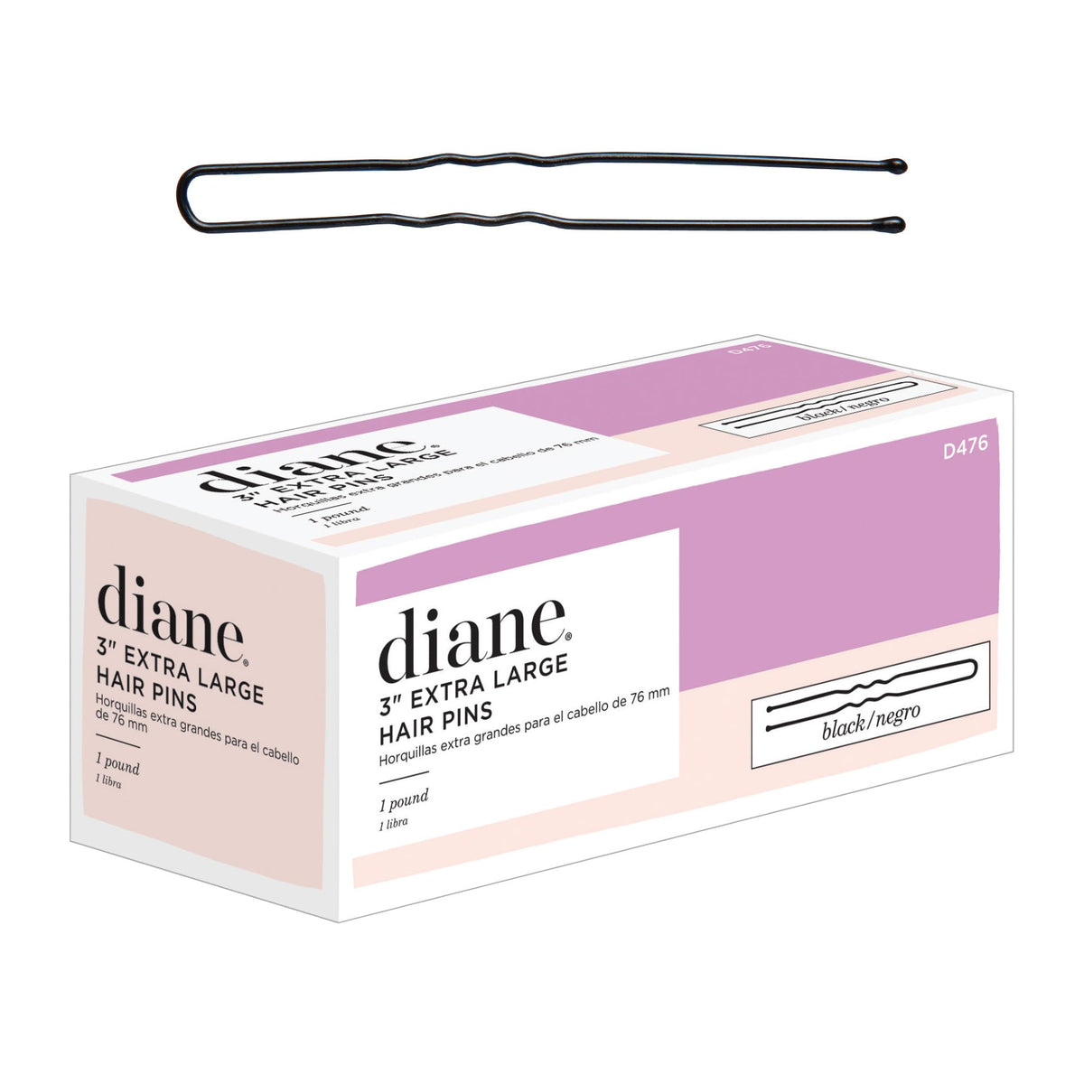 Horquillas Diane para pelo negro de 3 pulgadas con agarre firme para peinados duraderos