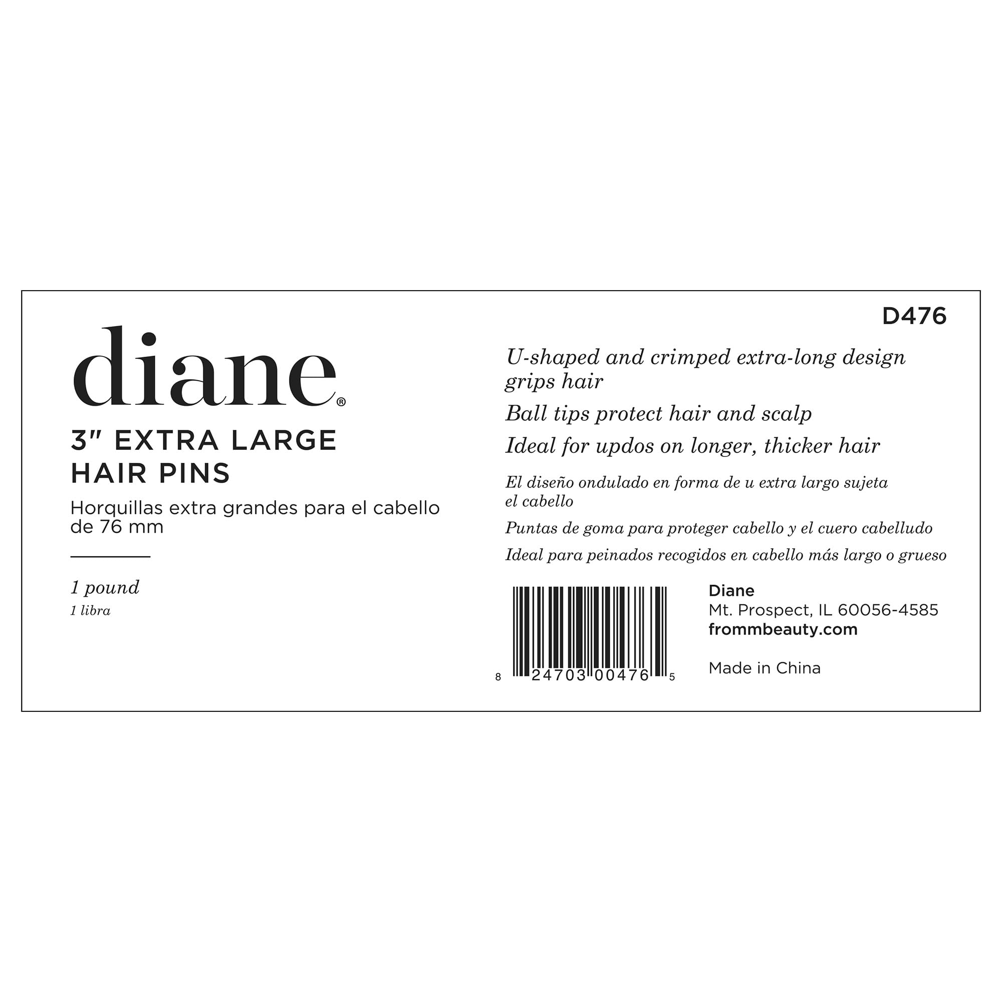 Diane horquillas paquete 1 lb perfecto para reemplazos en casa o salón