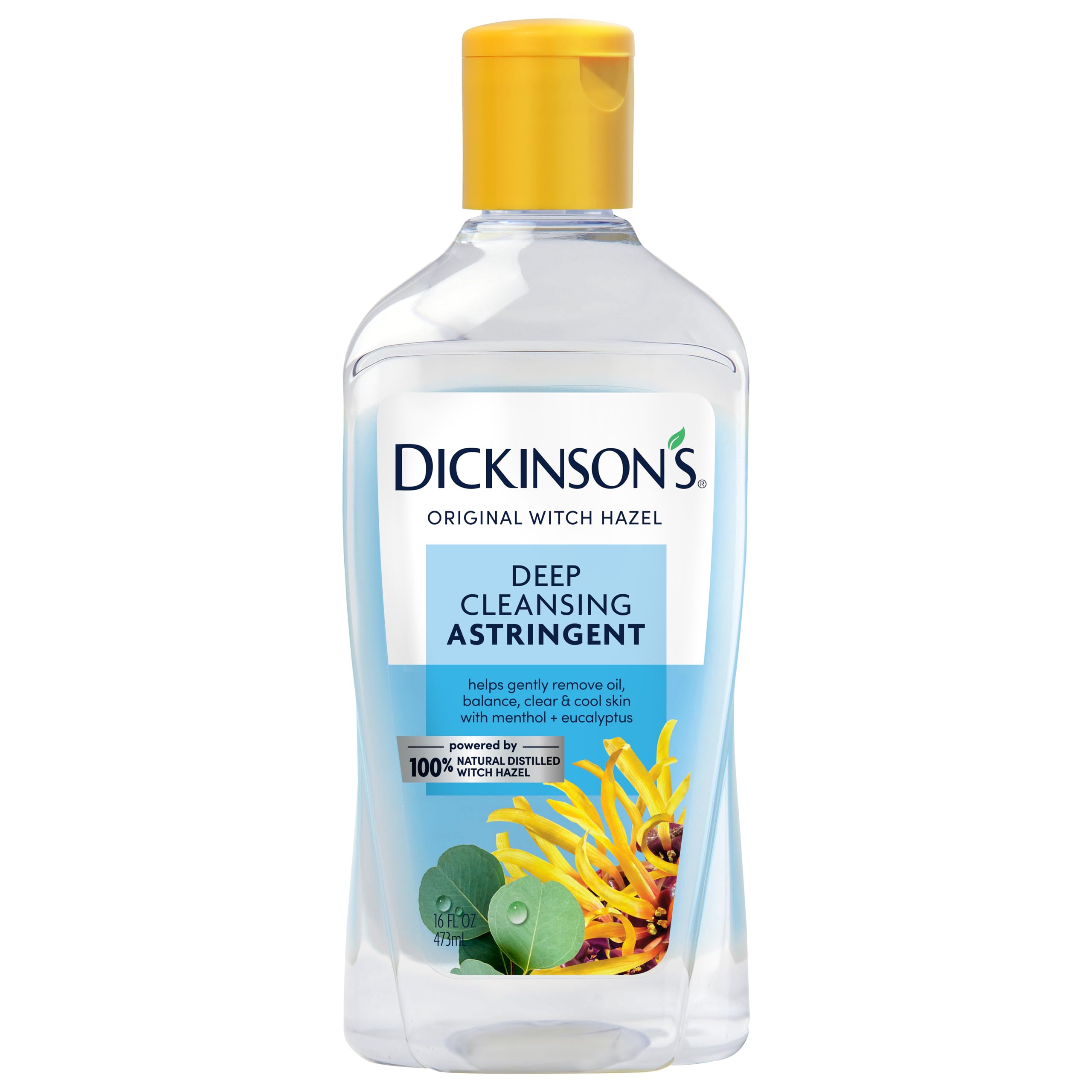 Dickinson's hamamelis, botella vertido, limpia poros con frescura natural.