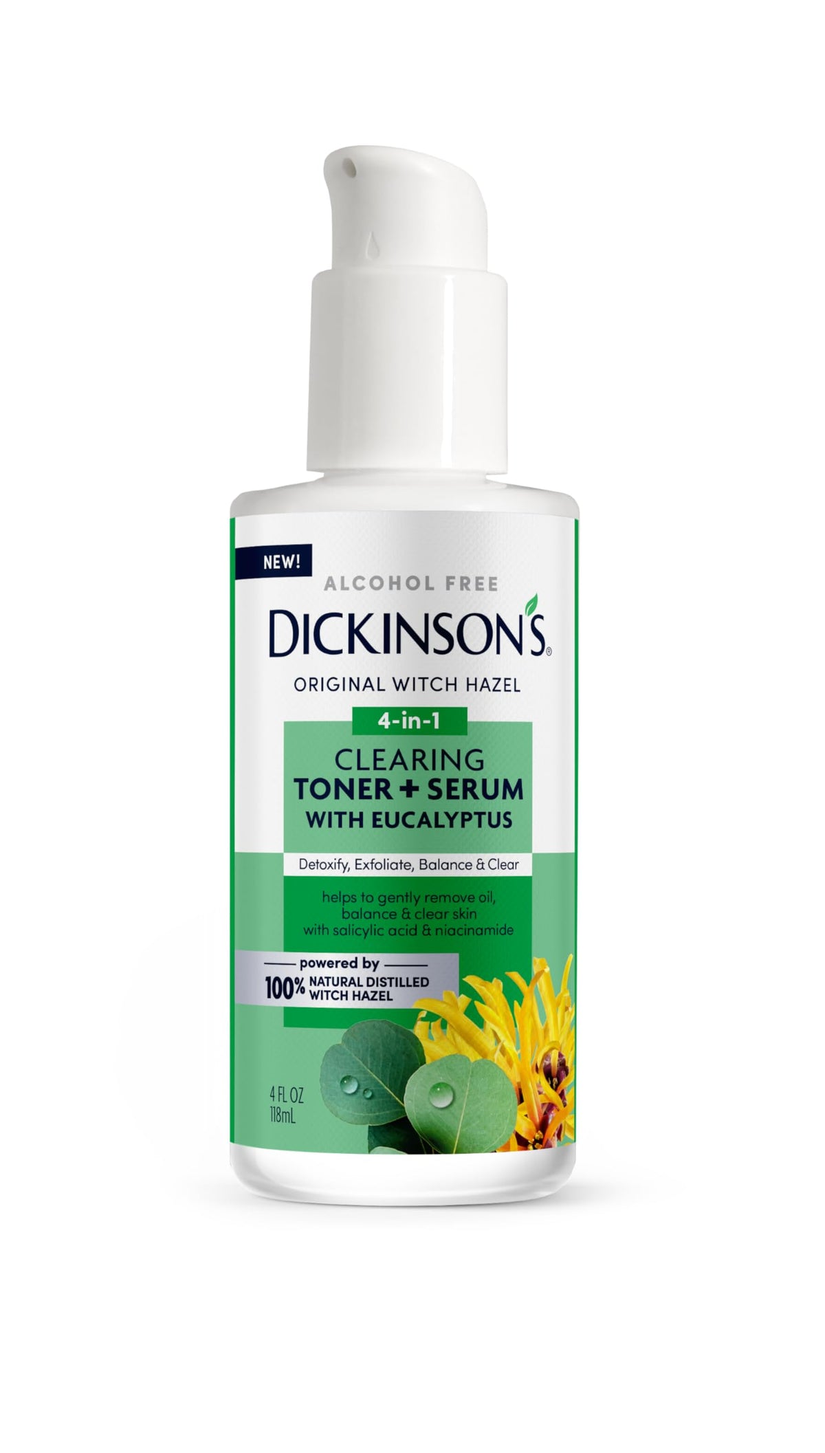 Dickinson's Toner Serum Eucalipto en botella: purifica y refresca la piel.