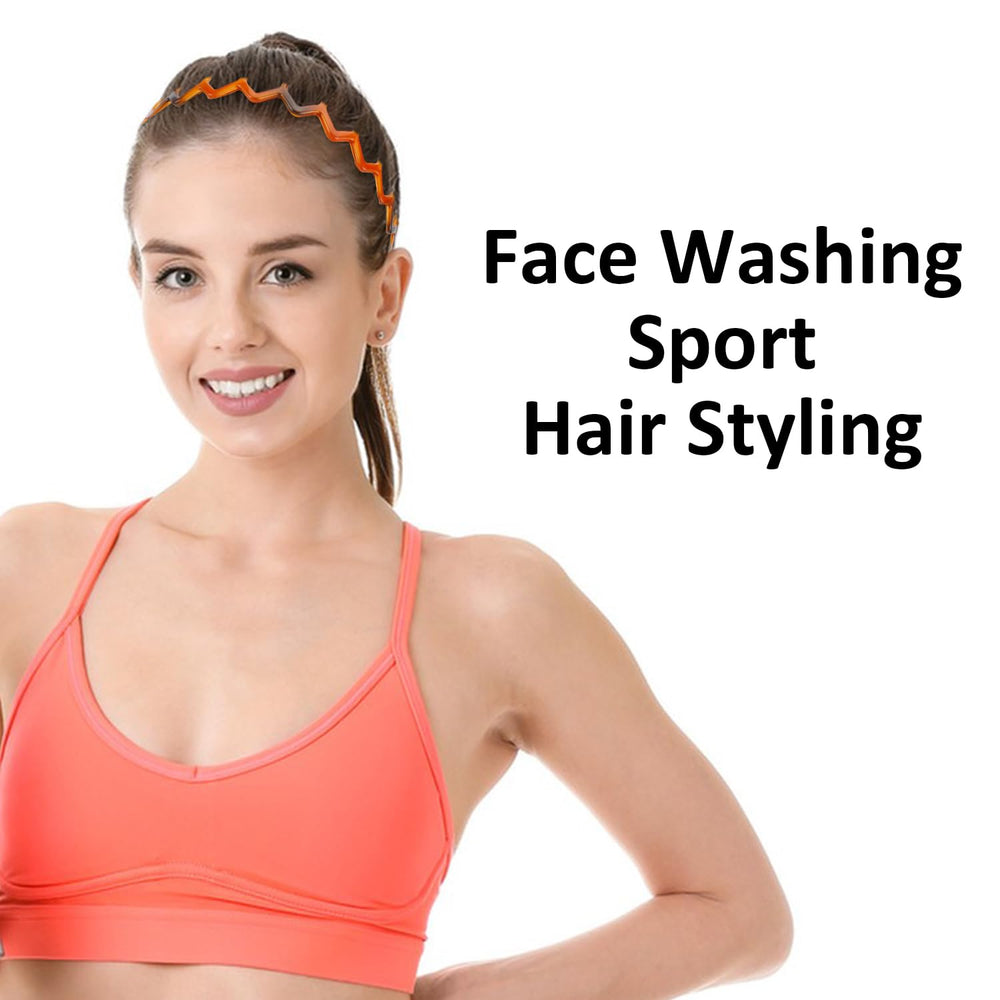 Didder banda zigzag para deporte mantiene el cabello fuera del rostro.