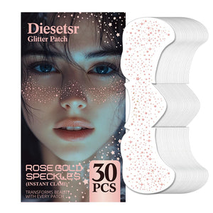 Diesetsr Glitter Freckles en la cara, parche rosa dorado para realzar el maquillaje.