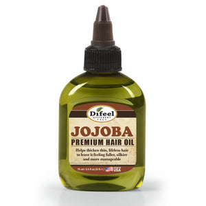Difeel Aceite de Jojoba en botella, hidratación suave para el cabello.