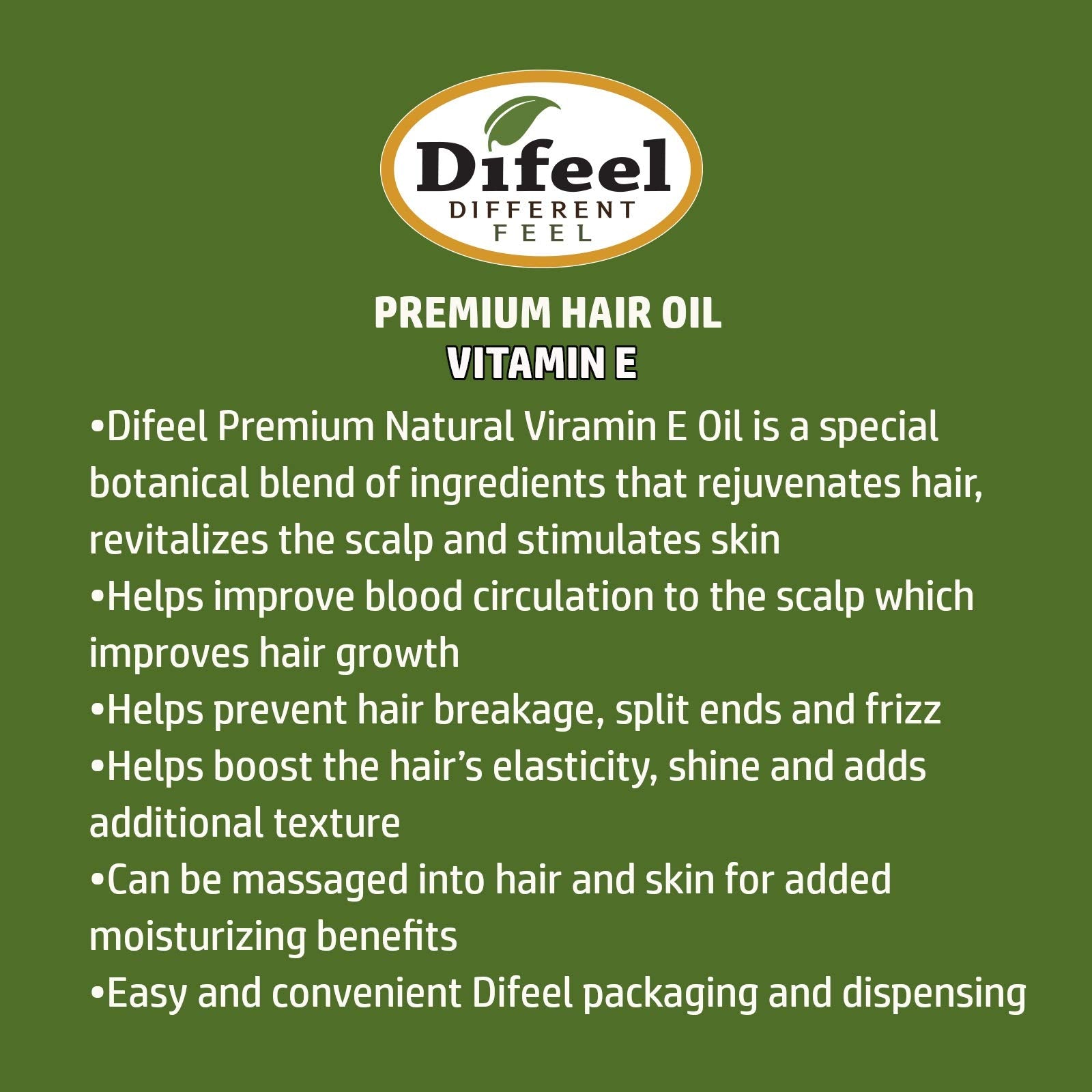 Difeel Aceite Vitamina E, aplicación en puntas para mayor suavidad.