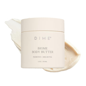 DIME Biome Body Butter pote con textura nutritiva para piel extremadamente seca