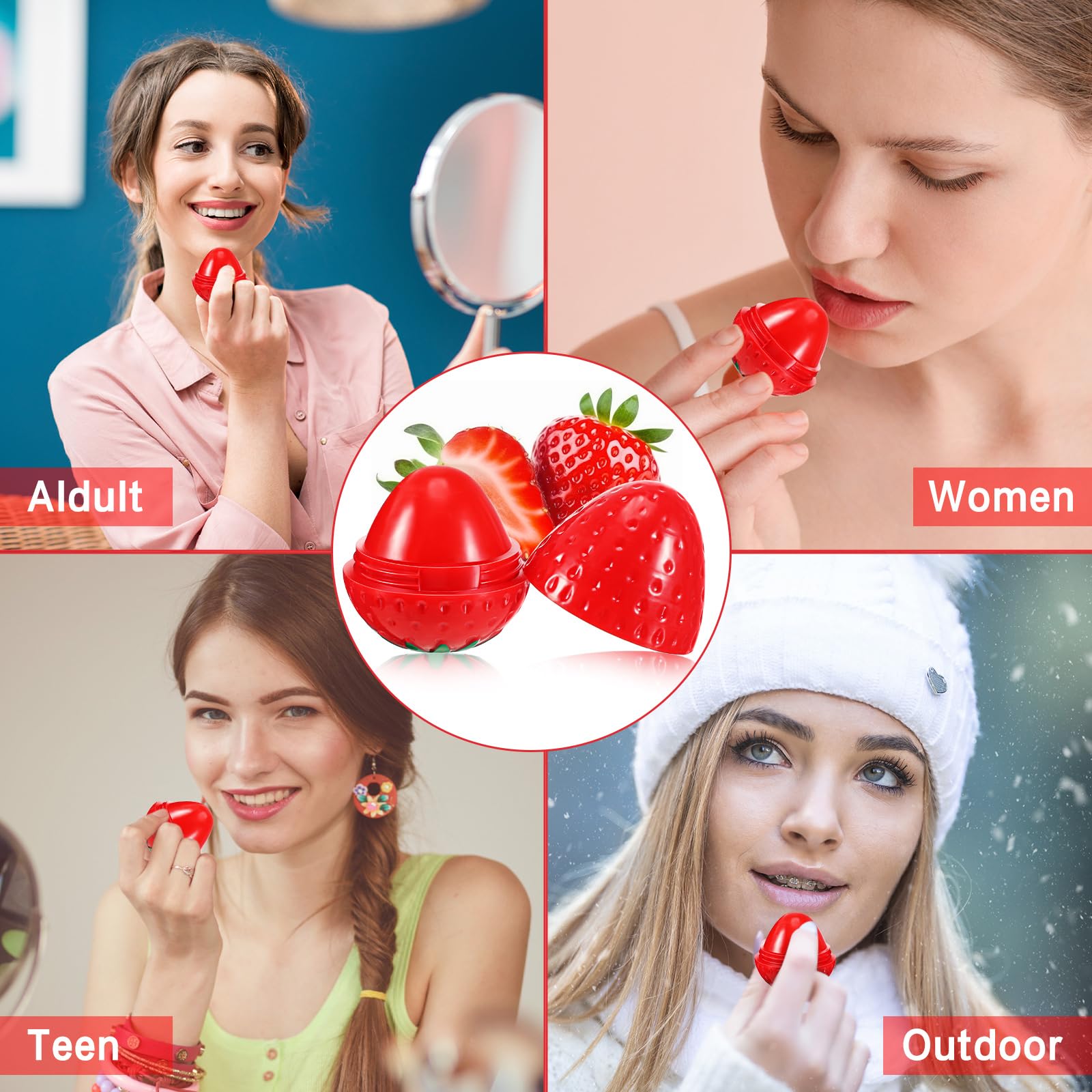 Dimsile bálsamo labial fresa, aplicación rápida y labios suavizados al instante.