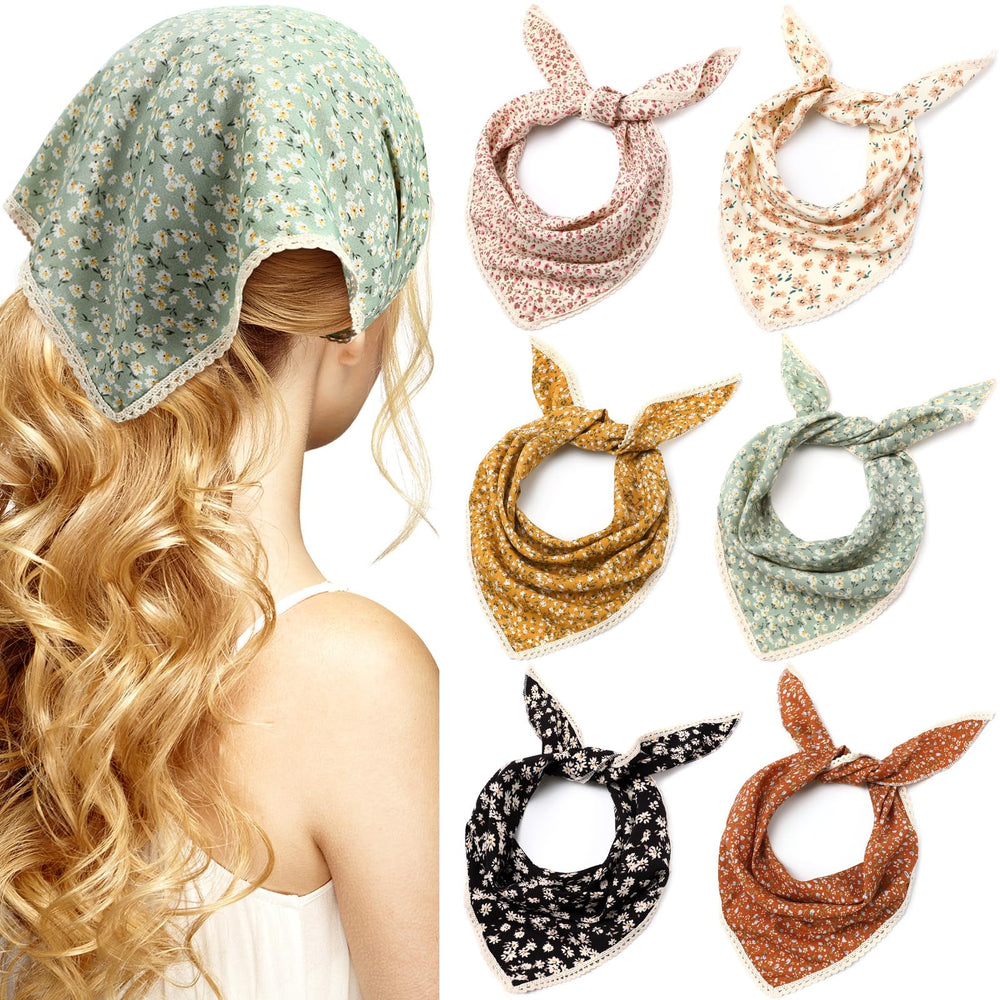 Dingion bandanas florales, conjunto de 6, ideal para fijar el peinado con estilo