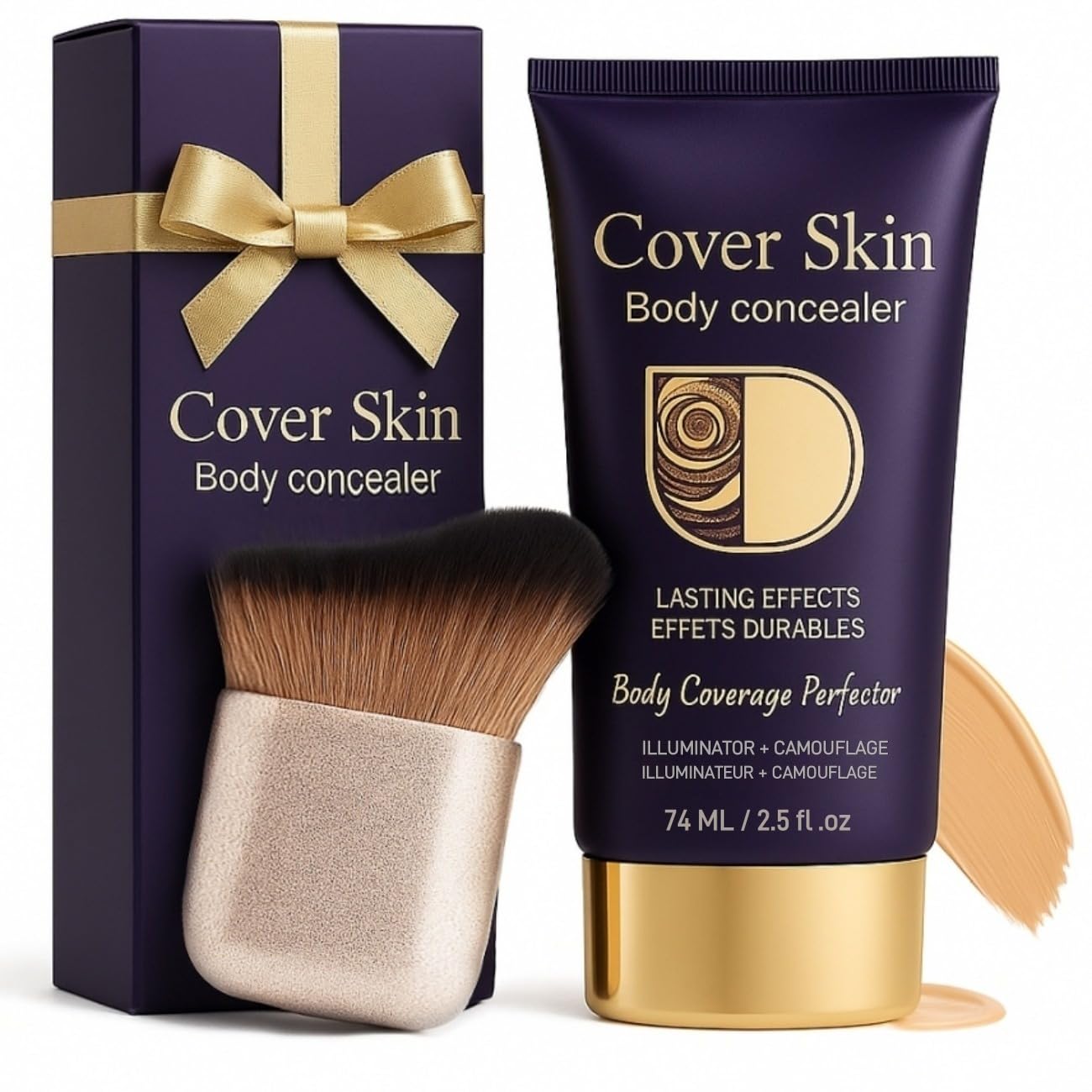 Diryi corrector corporal con pincel para un acabado uniforme.