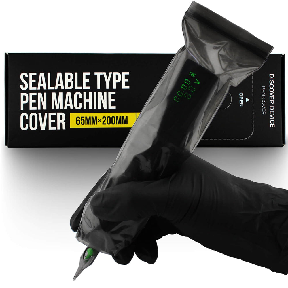 DISCOVER DEVICE coberturas grandes para máquina de tatuaje, ajuste universal y protección higiénica.