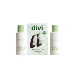 Divi champú voluminizante en botella, aporta cuerpo y limpieza profunda.