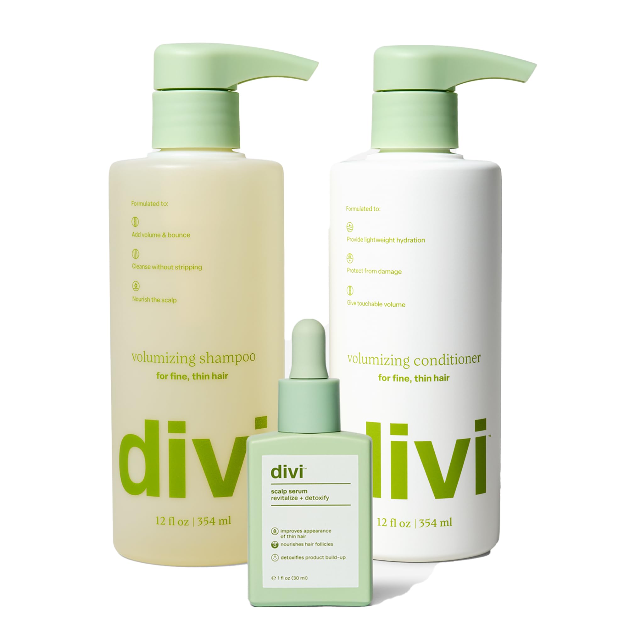 Divi Voluminizador Champú: cuerpo ligero para cabello fino sin apelmazar.