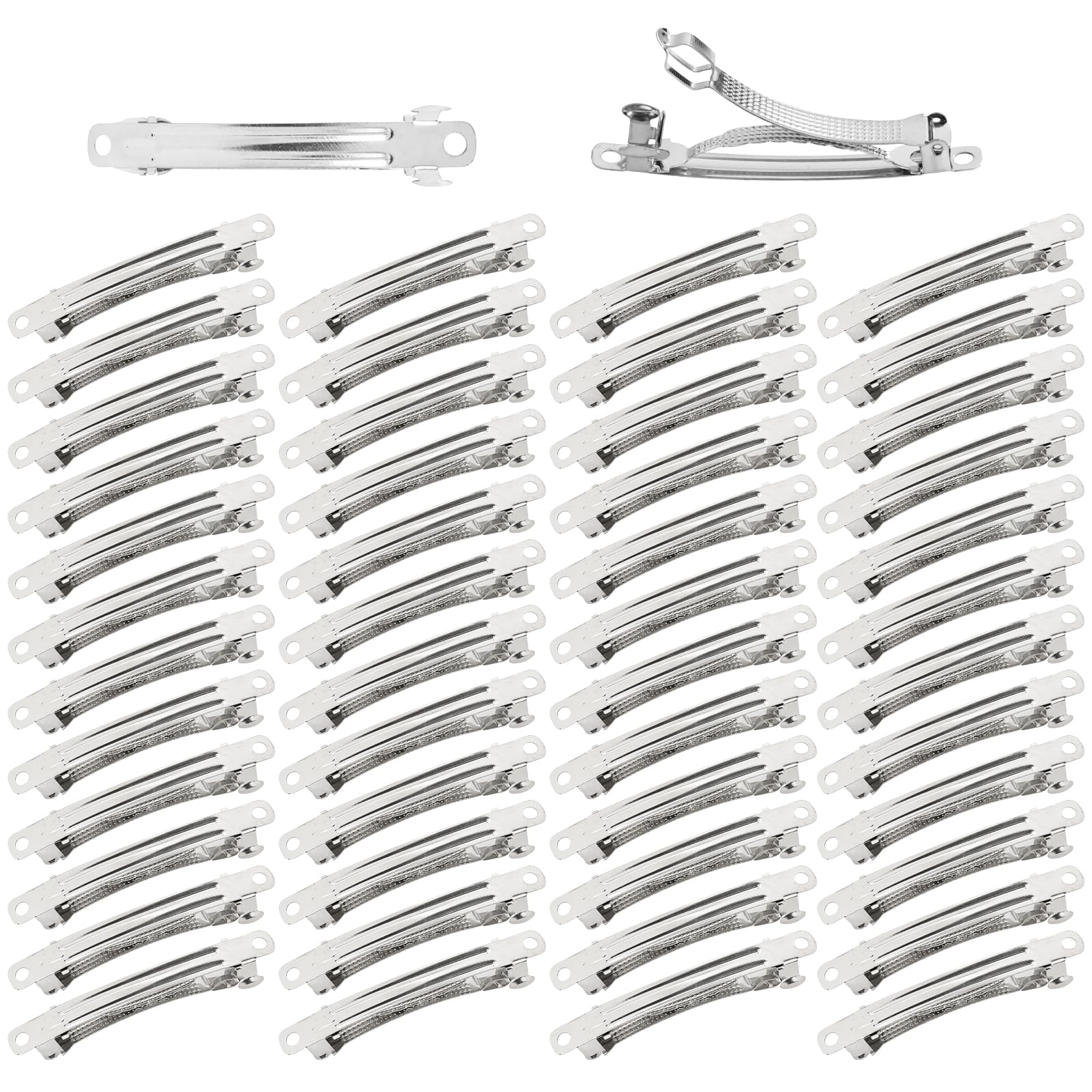 Dizila clip Frances metal plateado 6 cm, base perfecta para embellecer cabellos