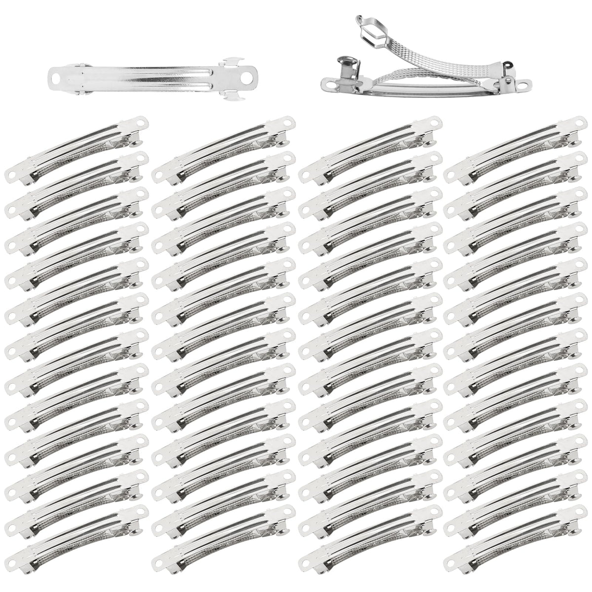 Dizila clip Frances metal plateado 6 cm, base perfecta para embellecer cabellos