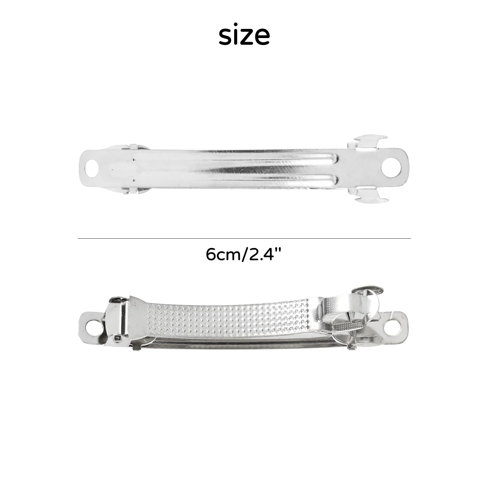 Dizila clip Frances plateado de 6 cm, ideal para crear accesorios personalizados