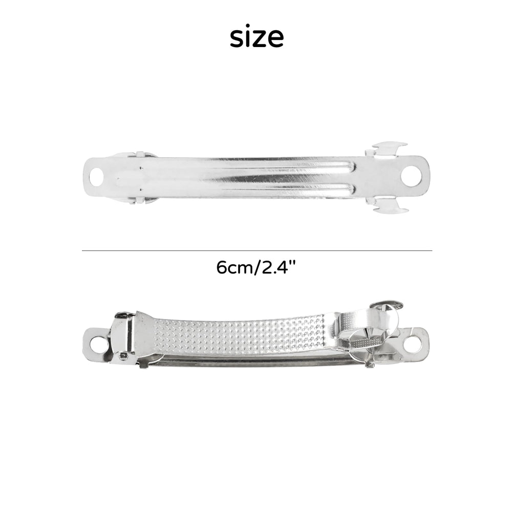 Dizila clip Frances plateado de 6 cm, ideal para crear accesorios personalizados