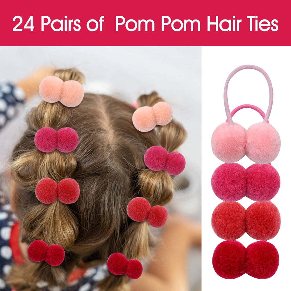 Dizila lazo elástico con pompón, accesorio cómodo para cabello pequeño.