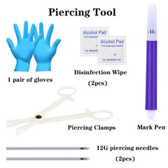 DJCIW agujas de piercing 12G esterilizadas para transición suave.