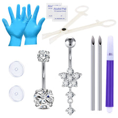 DJCIW anillo umbilical 14G con zirconia, opción estética para inicio seguro.