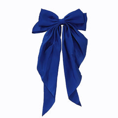 Lazo Dladhict grande azul royal satinada para peinados elegantes.