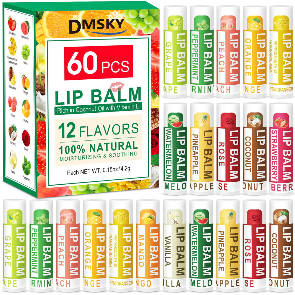 DMSKY bálsamo labial 60 unidades, hidratación duradera para labios secos.