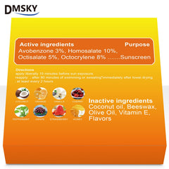 Aplicación clara y ligera del bálsamo DMSKY SPF30 sin color