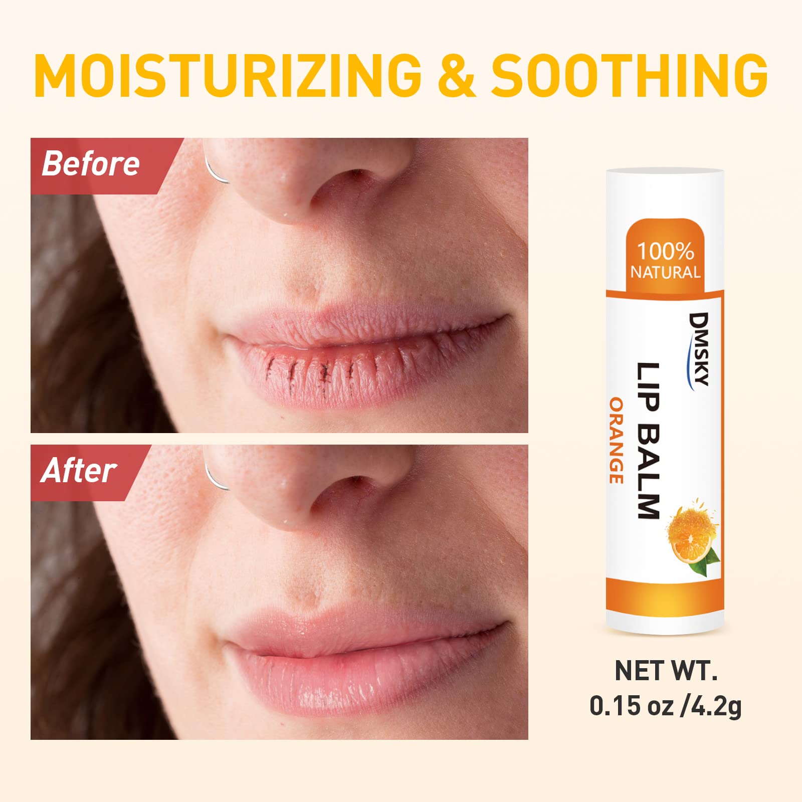 Vitamina E en bálsamo labial DMSKY para suavizar labios.