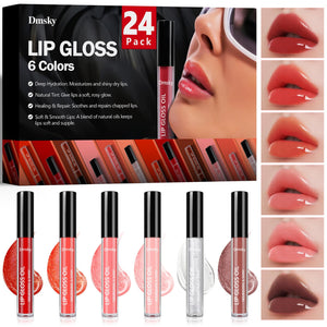 Dmsky brillo labial 6 colores ofrece hidratación duradera para labios secos.