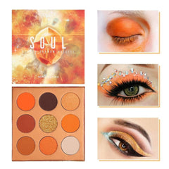 docolor paleta de sombras vista frontal con tonos naranjas para estilos versátiles