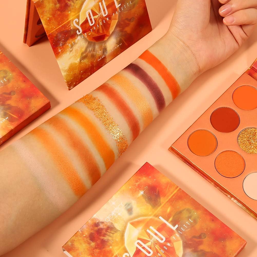 docolor paleta naranja: textura mate sedosa para difuminar con facilidad