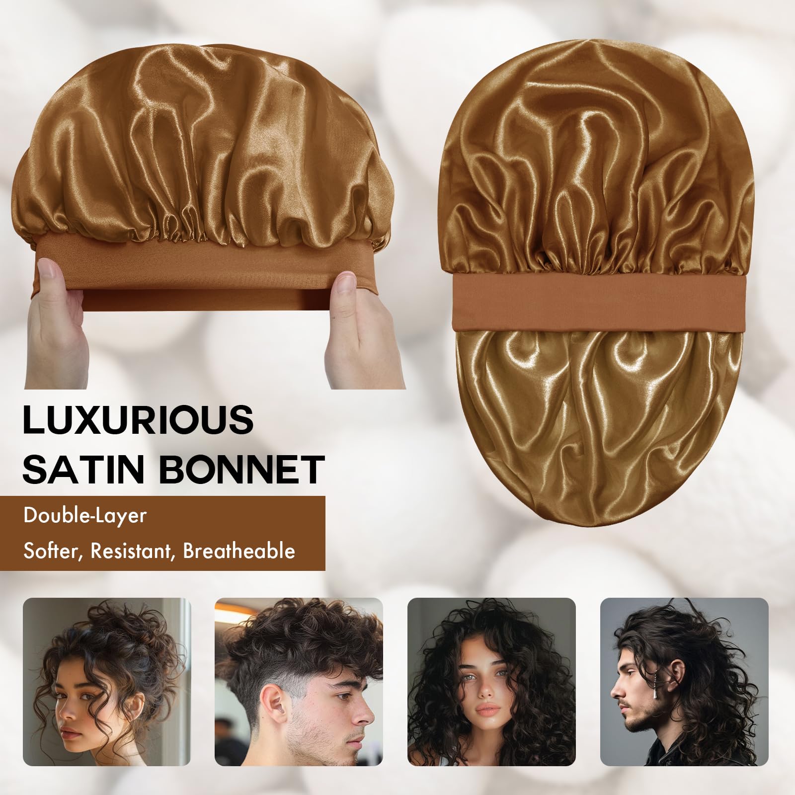 Doitory bonete de seda satinada para cabello natural rizado evita quiebres y mantiene la forma